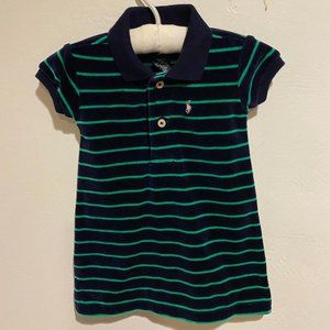 RALPH LAUREN infant Dress 9 Mos Navy/green velour